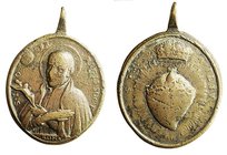 Religiosas
Medalla. AE. (hacia 1740). San Juan Francisco Regís, Compañía de Jesús, en exergo ROMA. 46.00mm. Con anilla y gran módulo. Muy rara. MBC-....