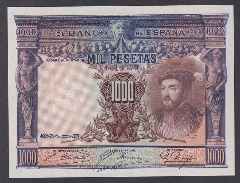 Guerra Civil-Zona Republicana, Banco de España
1000 Pesetas. 1 julio 1925. Sin ...
