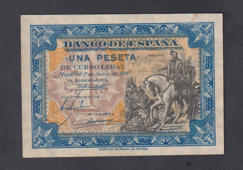 Estado Español, Banco de España
1 Peseta. 1 junio 1940. Serie A. ED.441a. EBC+....