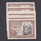 Estado Español, Banco de España
1 Peseta. 22 julio 1953. Serie Series. Lote de 11 billetes. ED.465a. EBC a MBC.