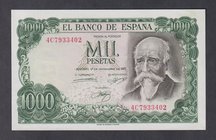 Estado Español, Banco de España
1000 Pesetas. 17 septiembre 1971. Serie 4C. ED.474c. Arruga en pico superior derecho. (SC-).