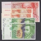 Juan Carlos I, Banco de España
Sin serie. Lote de 5 billetes. 200 Pesetas 1980 (pareja), 1000 Pesetas 1992 (pareja) y 2000 Pesetas 1980. ED.479/480/4...