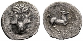  The Collection of Roman Republican Coins of a Student and his Mentor Part III   Litra, Spanish mint (?) circa 225-212, AR 0.75 g. Laureate Janiform h...