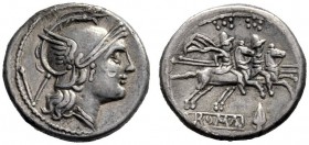  The Collection of Roman Republican Coins of a Student and his Mentor Part III   Quinarius, South East Italy circa 211-210, AR 2.13 g. Helmeted head o...