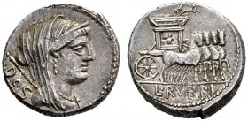  The Collection of Roman Republican Coins of a Student and his Mentor Part III   L. Rubrius Dossenus. Denarius 87, AR 3.83 g. Veiled and diademed head...