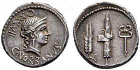  The Collection of Roman Republican Coins of a Student and his Mentor Part III   C. Norbanus. Denarius 83, AR 3.97 g. C·NORBANVS Diademed head of Venu...