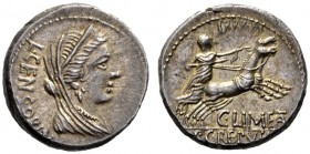  The Collection of Roman Republican Coins of a Student and his Mentor Part III   P. Crepusius, C. Limetanus and L. Censorinus . Denarius 82, AR 4.09 g...