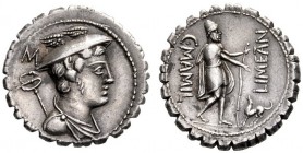  The Collection of Roman Republican Coins of a Student and his Mentor Part III   C. Mamilius Limetanus . Denarius serratus 82, AR 3.89 g. Draped bust ...