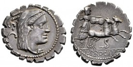  The Collection of Roman Republican Coins of a Student and his Mentor Part III   L. Procilius . Denarius serratus 80, AR 3.77 g. Head of Juno Sospita ...