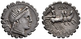  The Collection of Roman Republican Coins of a Student and his Mentor Part III   C. Naevius Balbus. Denarius serratus 80, AR 4.00 g. Diademed head of ...