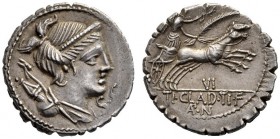  The Collection of Roman Republican Coins of a Student and his Mentor Part III   T. Claudius Nero. Denarius serratus 79, AR 3.90 g. Draped bust of Dia...