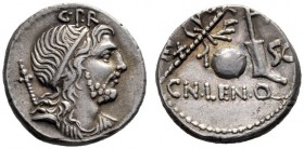  The Collection of Roman Republican Coins of a Student and his Mentor Part III   Cn. Cornelius Lentulus. Denarius, Spain (?) 76-75, AR 3.96 g. Draped ...