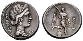  The Collection of Roman Republican Coins of a Student and his Mentor Part III   L. Plaetorius L. f. Q. Denarius 74, AR 4.40 g. MONETA Diademed and dr...