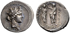  The Collection of Roman Republican Coins of a Student and his Mentor Part III   M. Aemilius Lepidus.  Denarius 61, AR 4.05 g. Female head r., wearing...
