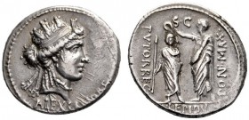  The Collection of Roman Republican Coins of a Student and his Mentor Part III   M. Aemilius Lepidus.  Denarius 61, AR 3.84 g. Female head r., wearing...