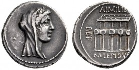  The Collection of Roman Republican Coins of a Student and his Mentor Part III   M. Aemilius Lepidus.  Denarius 61, AR 3.89 g. Laureate and veiled fem...
