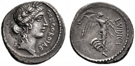 The Collection of Roman Republican Coins of a Student and his Mentor Part III   L. Vinicius. Denarius 52, AR 3.68 g. CONCORDIAE Laureate head of Conc...