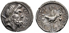  The Collection of Roman Republican Coins of a Student and his Mentor Part III   Cn. Nerius, L. Lentulus, C. Marcellus. Denarius 49, AR 3.82 g. NERI·Q...