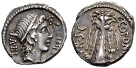  The Collection of Roman Republican Coins of a Student and his Mentor Part III   Q. Sicinius and C. Coponius. Denarius, mint moving with Pompey 49, AR...