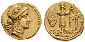  The Collection of Roman Republican Coins of a Student and his Mentor Part III   Julius Caesar. Aureus, mint moving with Caesar 13 July 48-47 BC, AV 8...