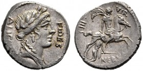 The Collection of Roman Republican Coins of a Student and his Mentor Part III   A. Licinius Nerva. Denarius 47, AR 3.60 g. A·LICI[NIVS] – FIDES Laure...