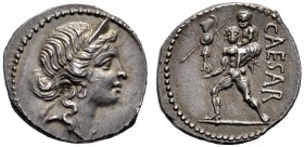  The Collection of Roman Republican Coins of a Student and his Mentor Part III   Julius Caesar. Denarius, Asia 48-47, AR 3.89 g. Diademed head of Venu...