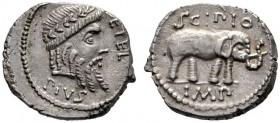  The Collection of Roman Republican Coins of a Student and his Mentor Part III   Q. Caecilius Metellus Pius Scipio. Denarius, Africa 47-46, AR 3.91 g....