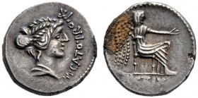  The Collection of Roman Republican Coins of a Student and his Mentor Part III   M. Porcius Cato. Denarius, Africa 47-46, AR 3.88 g. M·CATO·PRO·PR Fem...