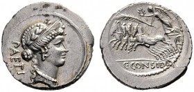 The Collection of Roman Republican Coins of a Student and his Mentor Part III   C. Considius Paetus. Denarius 46, AR 4.08 g. PAETI Laureate and diade...