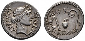  The Collection of Roman Republican Coins of a Student and his Mentor Part III   Julius Caesar. Denarius, Sicily (?) 46, AR 4.03 g. COS·TERT – DICT·IT...