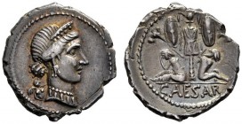  The Collection of Roman Republican Coins of a Student and his Mentor Part III   Julius Caesar. Denarius, Spain 46-45, AR 3.64 g. Diademed head of Ven...