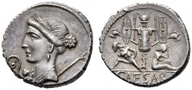  The Collection of Roman Republican Coins of a Student and his Mentor Part III   Julius Caesar. Denarius, Spain 46-45, AR 3.99 g. Diademed and draped ...