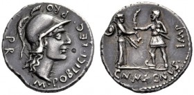  The Collection of Roman Republican Coins of a Student and his Mentor Part III   Cn. Pompeius Magnus and M. Poblicius. Denarius, Spain 46-45, AR 3.93 ...