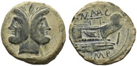  The Collection of Roman Republican Coins of a Student and his Mentor Part III   Cnaeus Pompeius Magnus. As, Tarraconensis 46-45, Æ 23.92 g. Laureate ...