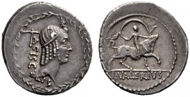  The Collection of Roman Republican Coins of a Student and his Mentor Part III   L. Valerius Acisculus. Denarius 45, AR 4.17 g. ACISCVLVS Head of Apol...