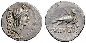  The Collection of Roman Republican Coins of a Student and his Mentor Part III   L. Valerius Acisculus. Denarius 45, AR 4.01 g. ACISCVLVS Head of Apol...