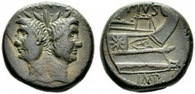  The Collection of Roman Republican Coins of a Student and his Mentor Part III   Sextus Pompeius Magnus Pius. As, Sicily circa 42-38, Æ 19.58 g. MAGN ...
