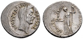  The Collection of Roman Republican Coins of a Student and his Mentor Part III   Julius Caesar with P. Sepullius Macer. Denarius 44, AR 3.78 g. CAESAR...