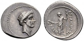  The Collection of Roman Republican Coins of a Student and his Mentor Part III   L. Flaminius Chilo.  Denarius 43, AR 4.03 g. Laureate head of Caesar ...