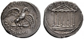  The Collection of Roman Republican Coins of a Student and his Mentor Part III   Petillius Capitolinus.  Denarius 41, AR 3.97 g. PETILLIVS Eagle on th...