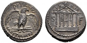 The Collection of Roman Republican Coins of a Student and his Mentor Part III   Petillius Capitolinus.  Denarius 43, AR 4.04 g. PETILLIVS Eagle on th...
