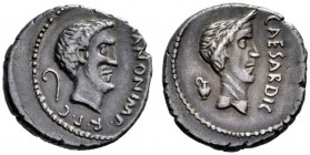  The Collection of Roman Republican Coins of a Student and his Mentor Part III   Marcus Antonius. Denarius, Gallia Cisalpina 43, AR 3.86 g. [M] ANTON ...