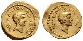  The Collection of Roman Republican Coins of a Student and his Mentor Part III   Marcus Antonius and Octavianus. Aureus, Gallia Cisalpina 43, AV 7.95 ...