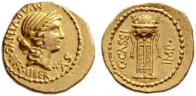 The Collection of Roman Republican Coins of a Student and his Mentor Part III   C. Cassius and M. Aquinus. Aureus, mint moving with Cassius (possibly...