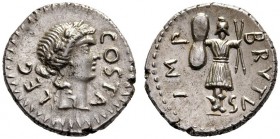  The Collection of Roman Republican Coins of a Student and his Mentor Part III   M. Junius Brutus with Pedanius Costa. Denarius, mint moving with Brut...