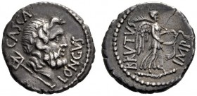  The Collection of Roman Republican Coins of a Student and his Mentor Part III   M. Junius Brutus and P. Servilius Casca Longus. Denarius, mint moving...