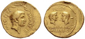  The Collection of Roman Republican Coins of a Student and his Mentor Part III   Sextus Pompeius.  Aureus, Sicily 37-36, AV 8.55 g. MAG·PIVS· – IMP·IT...