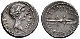  The Collection of Roman Republican Coins of a Student and his Mentor Part III   Octavianus with Q. Salvius. Denarius, mint moving with Octavian 40, A...