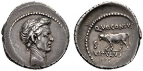  The Collection of Roman Republican Coins of a Student and his Mentor Part III   Q. Voconius Vitulus. Denarius 40 (?) or later, AR 3.68 g. Laureate he...