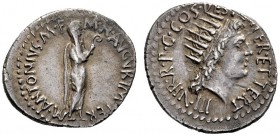  The Collection of Roman Republican Coins of a Student and his Mentor Part III   Marcus Antonius. Denarius, mint moving with M. Antonius in 38, AR 3.7...